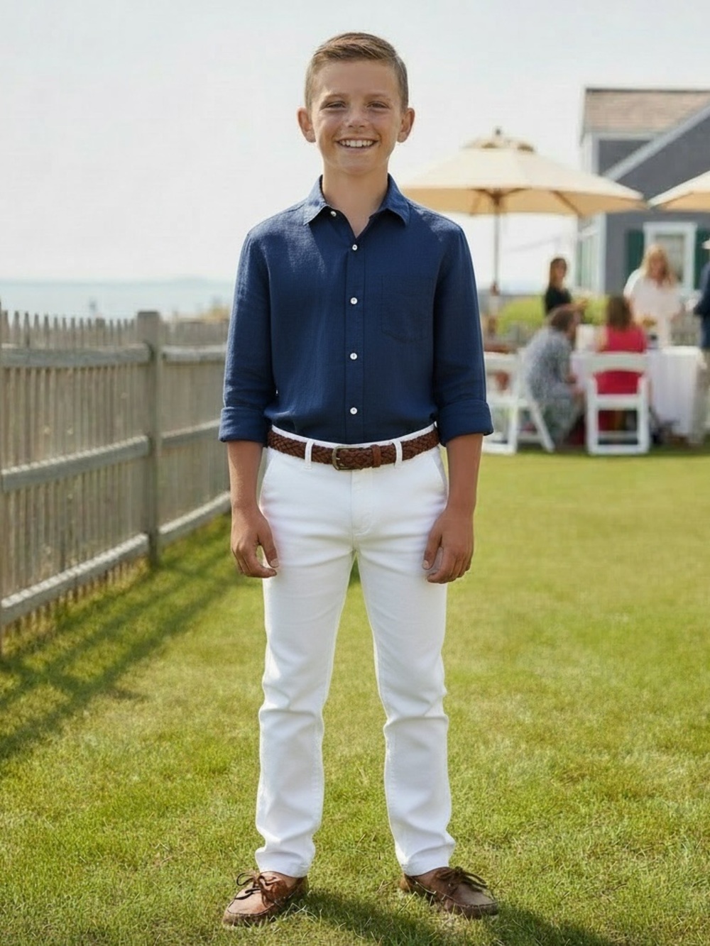 NWT Tommy Hilfiger Boys White Stretch Chinos‎ Classic Fit Summer Preppy Vacation